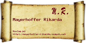 Mayerhoffer Rikarda névjegykártya