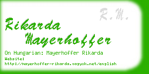 rikarda mayerhoffer business card